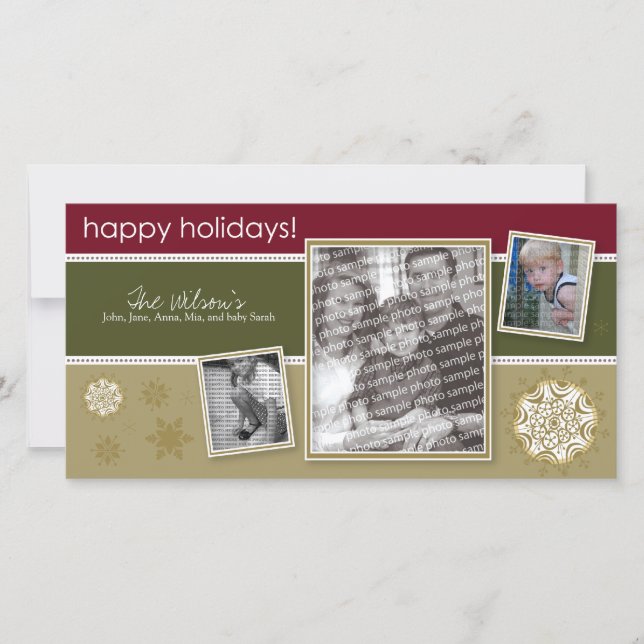 Tarjeta Festiva Felices fiestas Copos de Nieve Dulce 3-Foto :: 03 (Anverso)