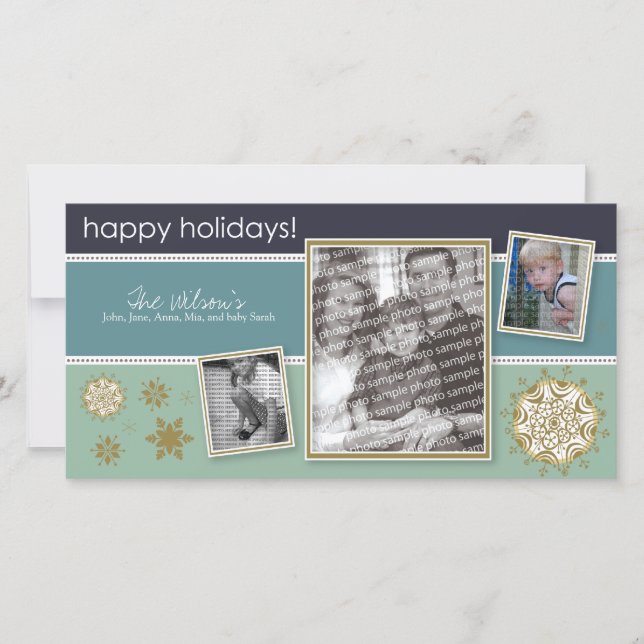 Tarjeta Festiva Felices fiestas Copos de Nieve Dulce 3-Foto :: 05 (Anverso)