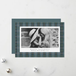 Tarjeta Festiva Felices Fiestas Cuadro Azul Polvoriento Una Foto
