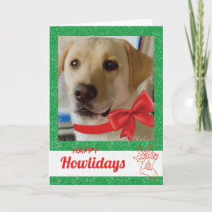 Tarjeta Festiva Felices fiestas cubanos de perro y vaca roja