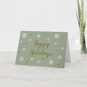 Tarjeta Festiva Felices Fiestas Customizadas Elegantes Copos de Ni