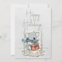 Tarjeta Festiva Felices fiestas Cute Koala