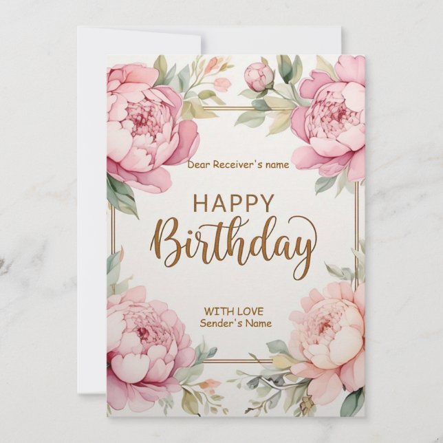 Tarjeta Festiva Felices fiestas de cumpleaños (Anverso)