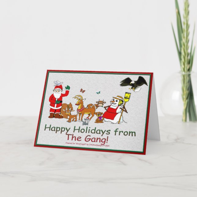 Tarjeta Festiva ¡Felices Fiestas de la Pandilla! (Anverso)