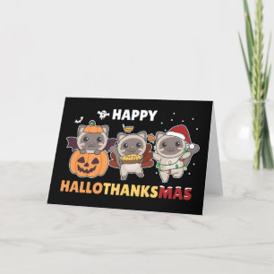 Tarjeta Festiva Felices fiestas de los Navidades de Hallothanksmas