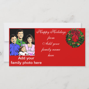 Tarjeta Festiva Felices Fiestas, de nuestra familia_