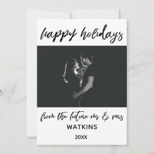 Tarjeta Festiva Felices Fiestas de parte de los futuros señores Fo