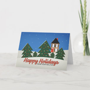 Tarjeta Festiva Felices Fiestas De Realtor