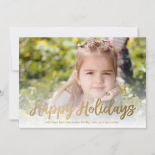 Tarjeta Festiva Felices Fiestas de Regalo de Oro Festividad Feriad