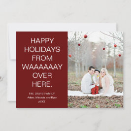 Tarjeta Festiva Felices Fiestas desde muy lejos con foto