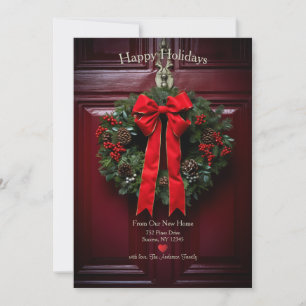 Tarjeta Festiva Felices Fiestas Desde Nuevo Hogar