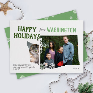 Tarjeta Festiva Felices Fiestas desde Washington Two Photo