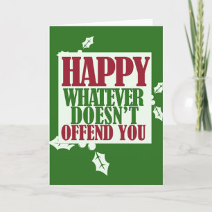 Tarjeta Festiva Felices fiestas divertidas frente a humor navideño