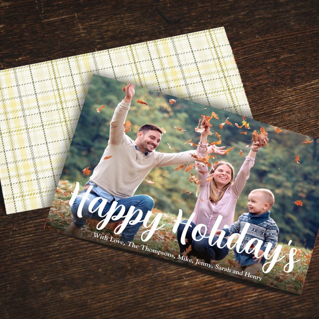 Tarjeta Festiva Felices Fiestas Doradas Caligrafía Invierno (Subido por el creador)