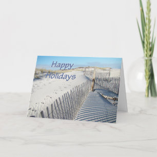 Tarjeta Festiva Felices Fiestas Dunas de Arena y Vallas