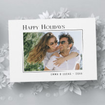 Felices Fiestas Elegante Foto Minimalista Moderna