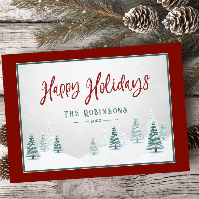 Tarjeta Festiva Felices Fiestas Elegante País Escenario De Arte In (Available in high quality print or digital download for quick text messaging, email or self print.)