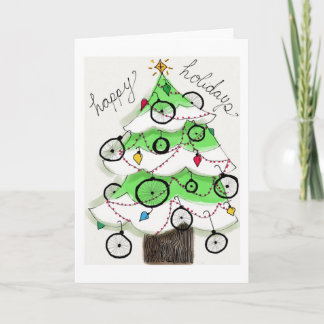 Tarjeta Festiva Felices Fiestas en Bicicleta