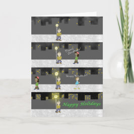 Tarjeta Festiva Felices Fiestas - en blanco por dentro