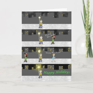 Tarjeta Festiva Felices Fiestas - en blanco por dentro