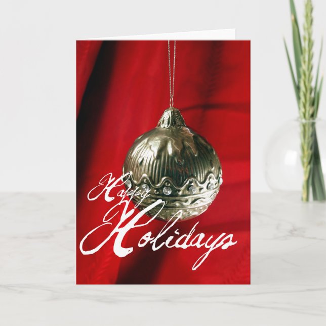 Tarjeta Festiva Felices fiestas en rojo (Anverso)