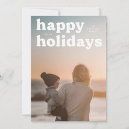 Tarjeta Festiva Felices Fiestas en Título Grande de la Foto