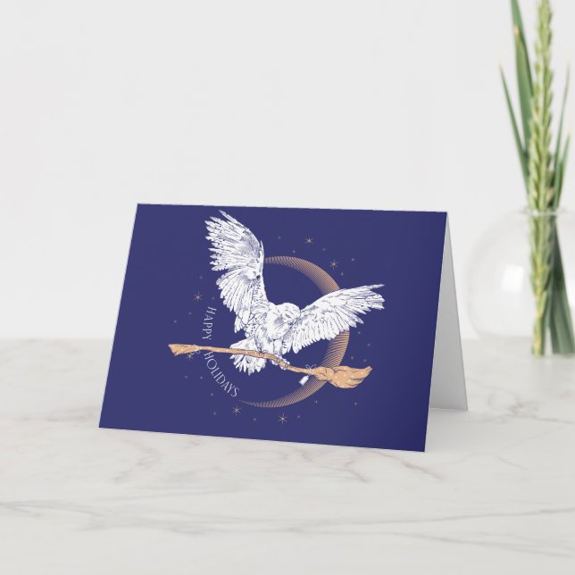 Tarjeta Festiva Felices Fiestas Entrega de Hedwig (Anverso)