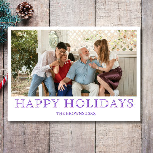 Tarjeta Festiva Felices Fiestas Familia Foto Simple Ametismo Profu