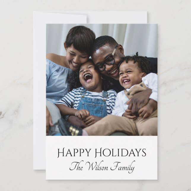 Tarjeta Festiva Felices fiestas familiares afroamericanas (Anverso)