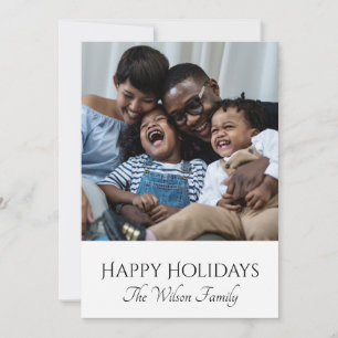 Tarjeta Festiva Felices Fiestas Foto de Familia Afroamericana
