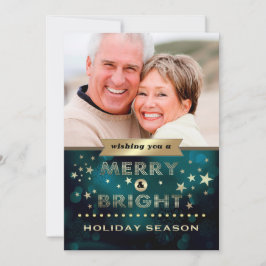 Tarjeta Festiva Felices Fiestas. Foto de Navidades de Oro Verde