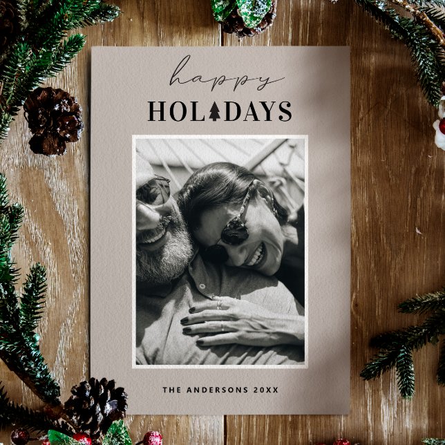 Tarjeta Festiva Felices fiestas | Foto de Navidades de Taupe Liger (Subido por el creador)