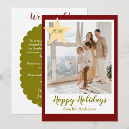 Tarjeta Festiva Felices Fiestas Foto Familiar con Año