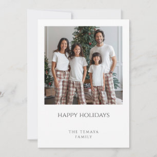 Tarjeta Festiva Felices Fiestas Foto Familiar Pijama de Cuadros