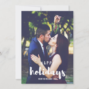 Tarjeta Festiva Felices Fiestas Foto Personalizada Dibujada