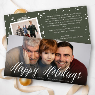 Tarjeta Festiva Felices Fiestas Foto Simple Script Minimalista