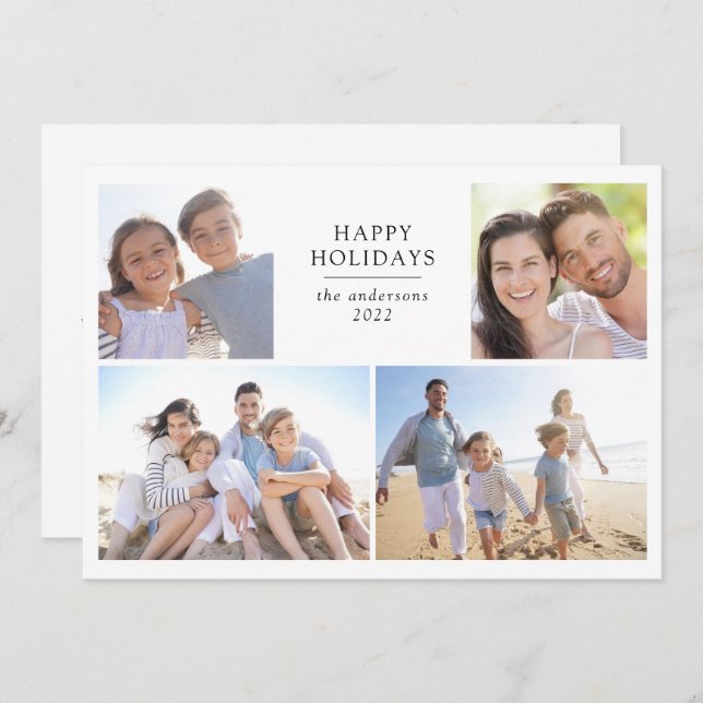 Tarjeta Festiva Felices Fiestas | Fotocollage  (Anverso / Reverso)