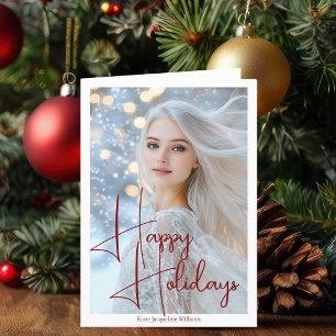 Tarjeta Festiva Felices Fiestas Fotografía de Celebridad del Autog