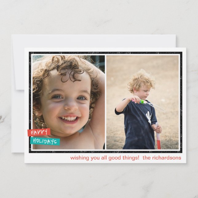 Tarjeta Festiva Felices Fiestas Frontera x2 (Anverso)