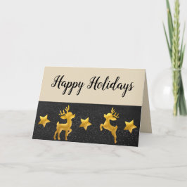 Tarjeta Festiva Felices Fiestas Gold Corporate