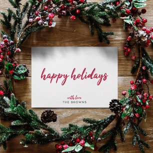 Tarjeta Festiva Felices Fiestas   Guión Minimalista moderno de nav