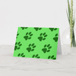 Tarjeta Festiva Felices Fiestas Merry Pawlidays Paw Prints