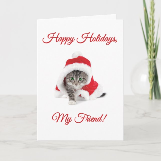 Tarjeta Festiva ¡Felices Fiestas, Mi Amigo! (Anverso)