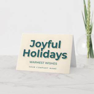 Tarjeta Festiva Felices Fiestas Minimal Retro Script