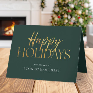 Tarjeta Festiva Felices Fiestas Modernas Crónicas de Oro Verde