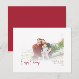 Tarjeta Festiva Felices Fiestas Modernas Foto de Red Faded