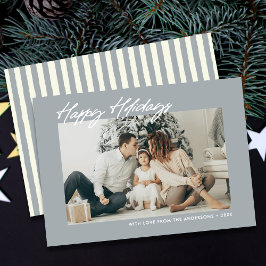 Tarjeta Festiva Felices Fiestas Modernas Mensaje Personalizado y F