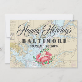 Tarjeta Festiva Felices Fiestas Náuticas de Baltimore