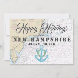 Tarjeta Festiva Felices Fiestas Náuticas desde New Hampshire