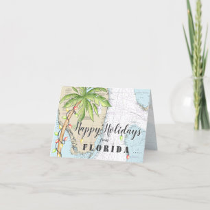 Tarjeta Festiva Felices Fiestas Náuticas Tropicales desde Florida